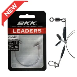 BKK Carnassier Au Posé|Hameçons Et Montages-Bas de ligne acier 7x7 Wire Leader Allround 15cm (x2)