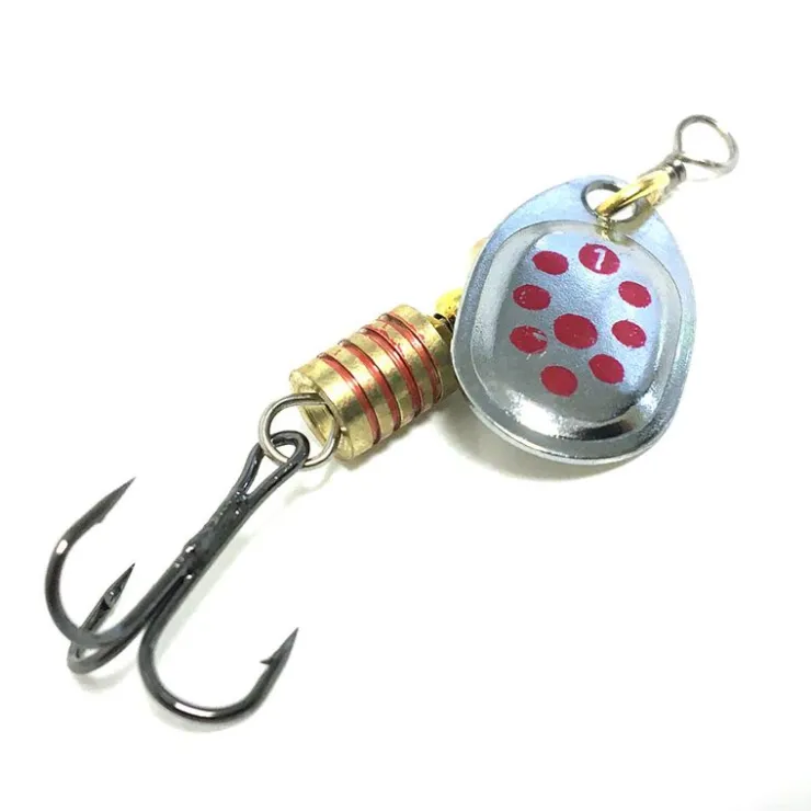 BZONE Leurres À Truite|Découverte Pêche Du Carnassier-Cuillère Tournante Runner Spin Red Silver