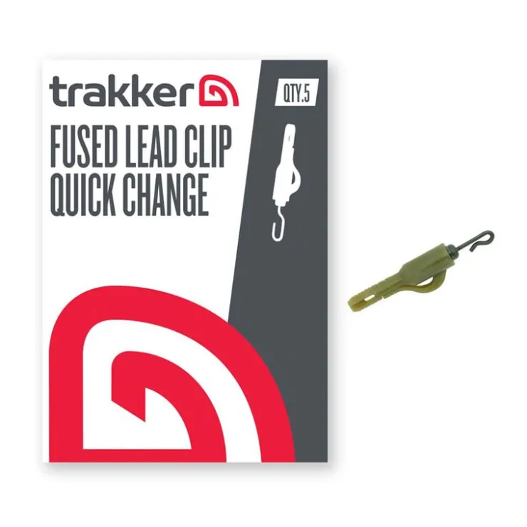 TRAKKER Acc.Montages/Hameçons-Emerillon clip plomb Fused Lead clip (Quick Change)