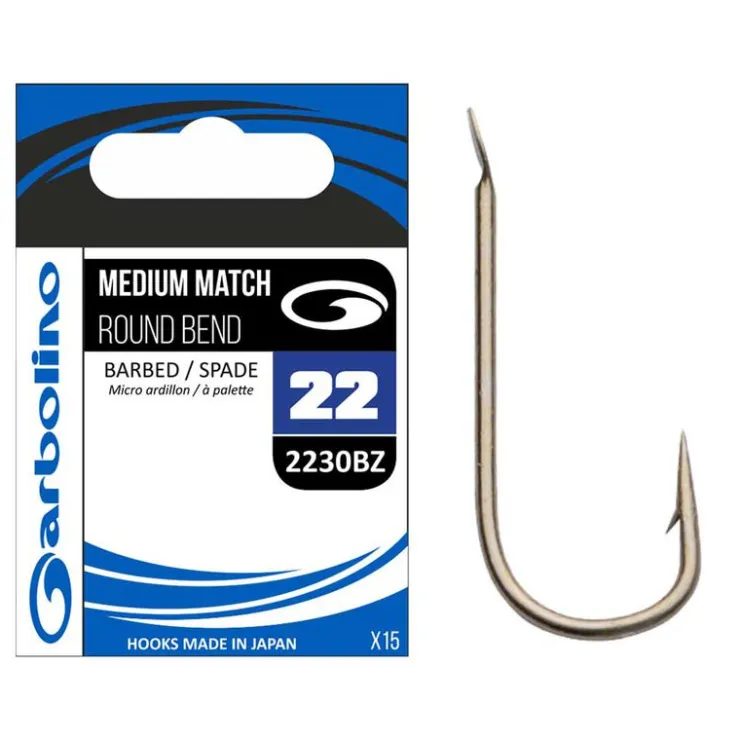 GARBOLINO Hameçons-Hameçon non monté medium match round bend 2230bz (x15)