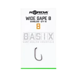 KORDA Découverte Pêche À La Carpe|Acc.Montages/Hameçons-Hameçons basix wide gape barbless (x10)