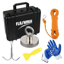 FLASHMER Goodies Et Idées Cadeaux|Pêche À L'Aimant-Kit Complet Pêche à l'aimant Pro 250kg