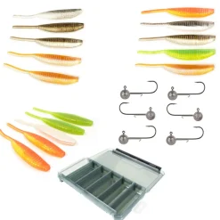 PACIFIC PECHE Packs Et Ensembles-Pack 15 Finess 14cm + 6 Têtes Plombées + Boite