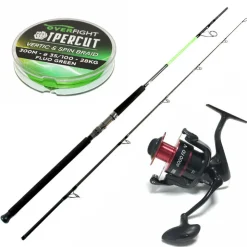 OVERFIGHT Packs Et Ensembles-Pack avec une canne Ipercut Heavyspin 2.40 + un moulinet Tank 6000 FD et une tresse Ipercut Spin And Vertic Braid 35mm
