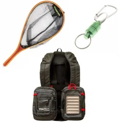 PACIFIC PECHE Packs|Packs & Ensembles-Pack Chest Pack Grauvell Teklon Parkour + Épuisette Raquette Bambou Silverstone + Clip Magnétique