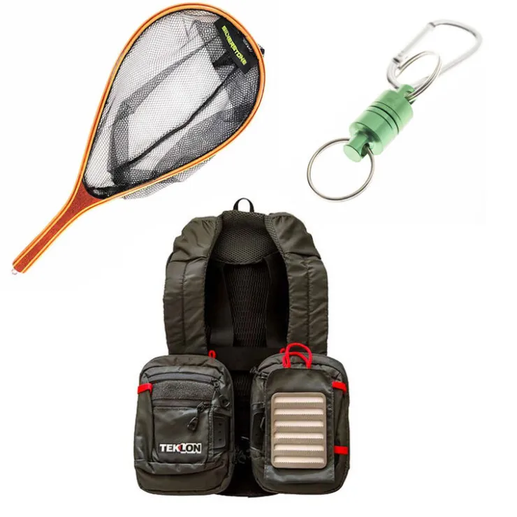 PACIFIC PECHE Packs|Packs & Ensembles-Pack Chest Pack Grauvell Teklon Parkour + Épuisette Raquette Bambou Silverstone + Clip Magnétique