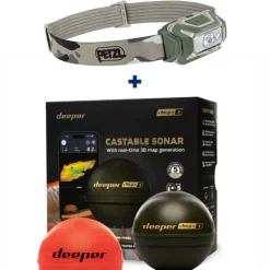 DEEPER Packs-Pack Chirp+ 3D + Petzl Aria I + Amplificateur Wifi pour bateau amorceur