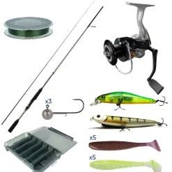 PACIFIC PECHE Packs Et Ensembles-Pack Major Craft Kahory Spinning Combo 2.21m, 10-42g + tresse + boite + leurres