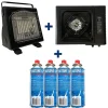 TEAM CARPFISHING Packs-Pack Rechaud + Chauffage + 4 cartouches de gaz