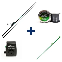 OVERFIGHT Packs Et Ensembles-Pack Tank Heavy Spin + Monofilament + Cat XR Alarm+ Adjustable Sand Spike