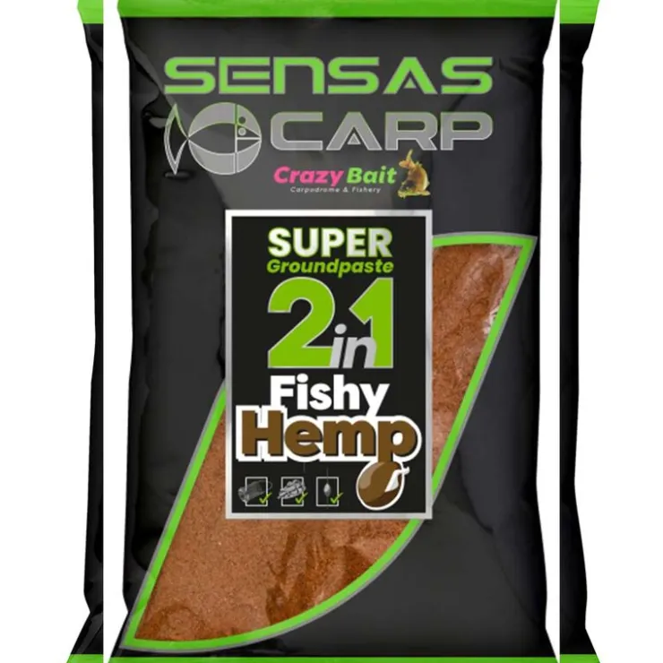 SENSAS Appâts / Amorces-Pate d'Eschage Super Groundpaste 2en1 Fishy Hemp 1kg