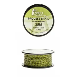 TEAM CARPFISHING Acc.Montages/Hameçons|Découverte Pêche À La Carpe-Tresse à bas de ligne carpe process braid 25lb