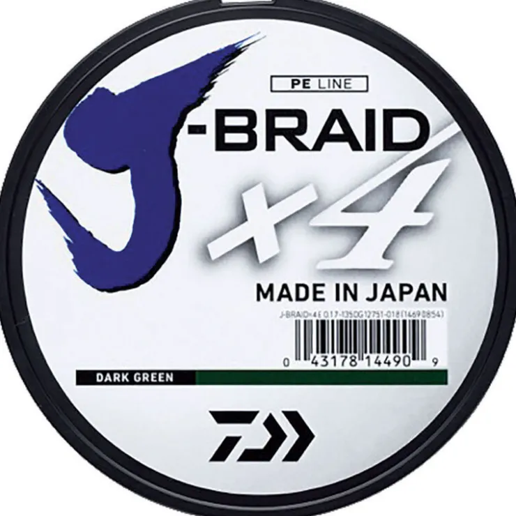 DAIWA Filaments-Tresse jbraid 4 brins verte 1350m