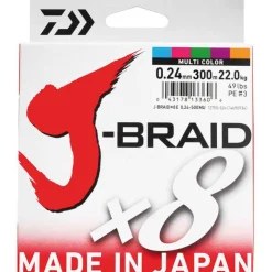 DAIWA Pêche Du Thon|Tresses, Nylons, Fluorocarbones-Tresse J-Braid x8 Multi-Color 300m