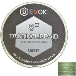 EVOK Tresses, Nylons, Fluorocarbones|Tresses, Nylons, Fluorocarbones-Tresse Tactikal Braid 8x Green 150m
