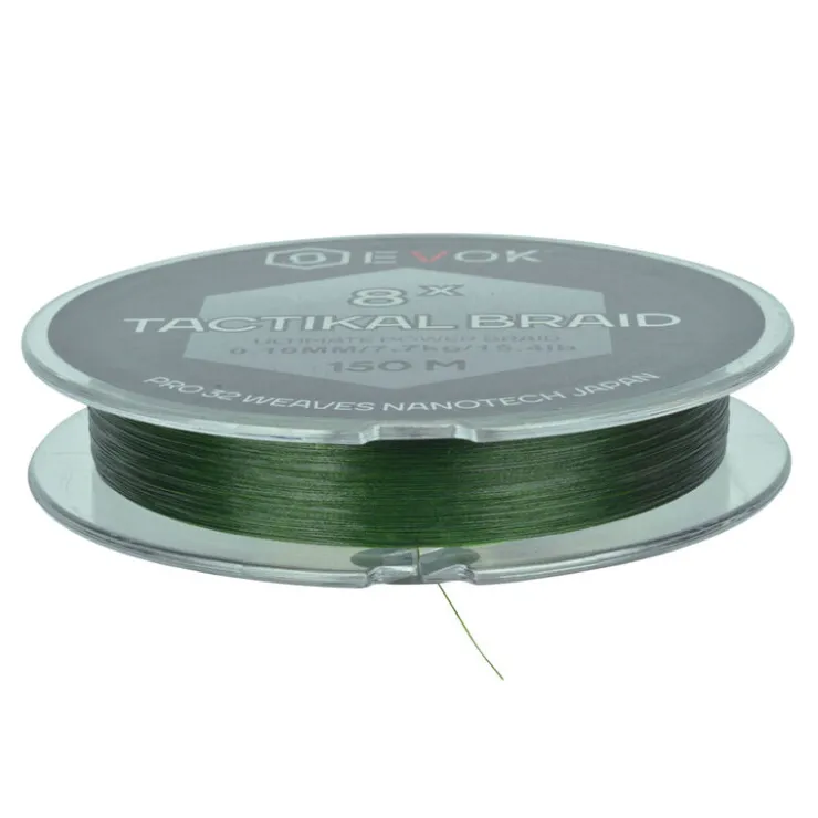 EVOK Tresses, Nylons, Fluorocarbones|Tresses, Nylons, Fluorocarbones-Tresse Tactikal Braid 8x Green 150m