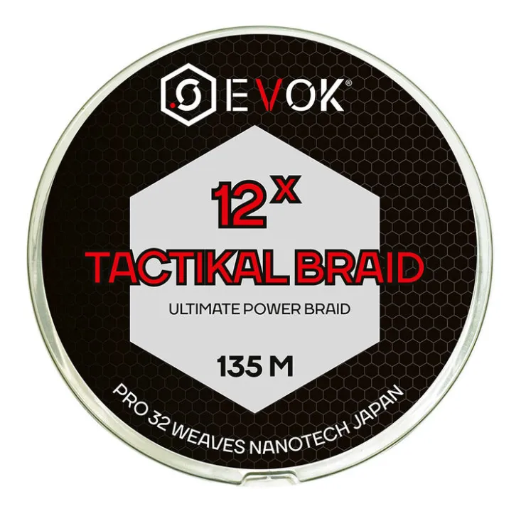 EVOK Tresses, Nylons, Fluorocarbones|Tresses, Nylons, Fluorocarbones-Tresse Tactikal Braid 12x Verte 135m