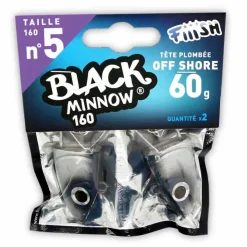 FIIISH Leurres|Pêche Aux Leurres-Tête plombée black minnow 160 off shore 60g (x2)