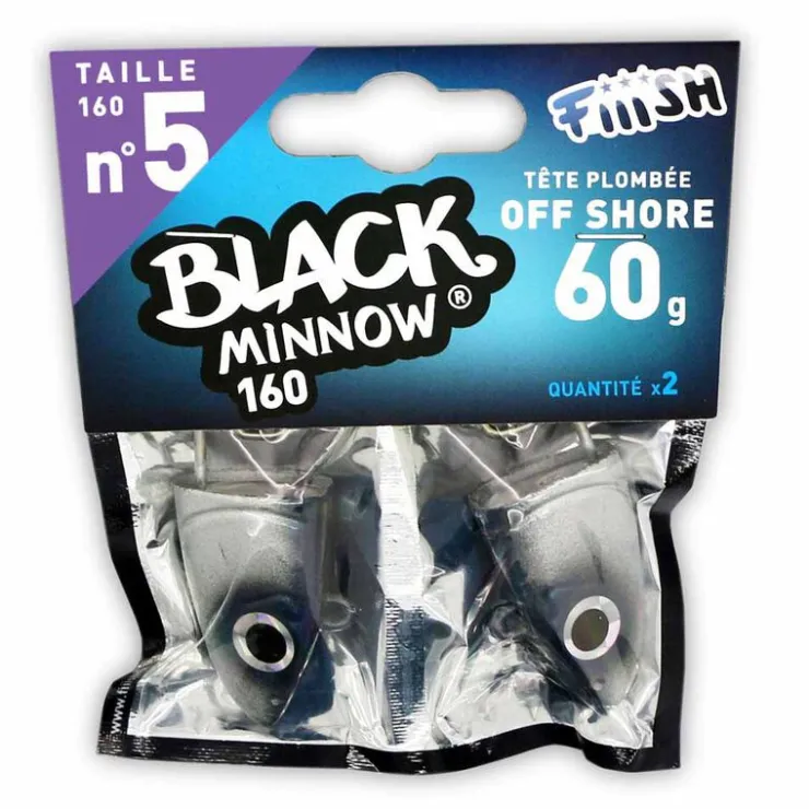 FIIISH Leurres|Pêche Aux Leurres-Tête plombée black minnow 160 off shore 60g (x2)