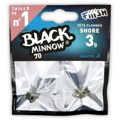 FIIISH Pêche Aux Leurres|Leurres À Truite-Tête plombee black minnow 70 shore 3g (x2)