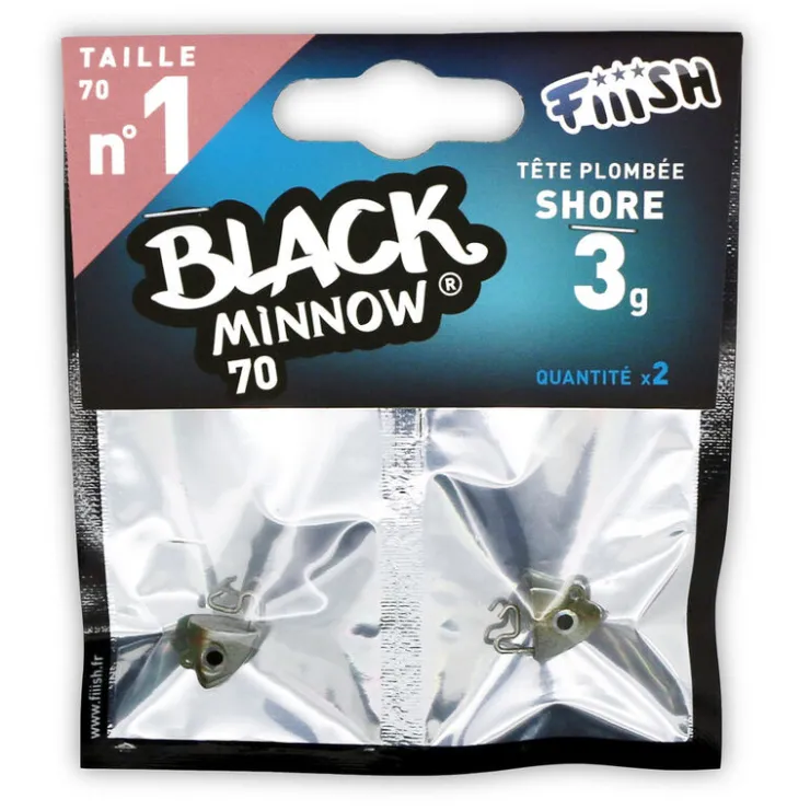 FIIISH Pêche Aux Leurres|Leurres À Truite-Tête plombee black minnow 70 shore 3g (x2)